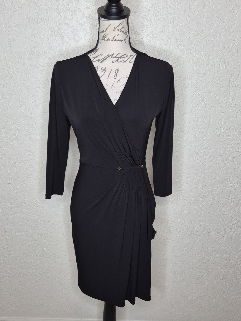 Michael Michael Korsβ Mock Wrap Dress Black Size XS